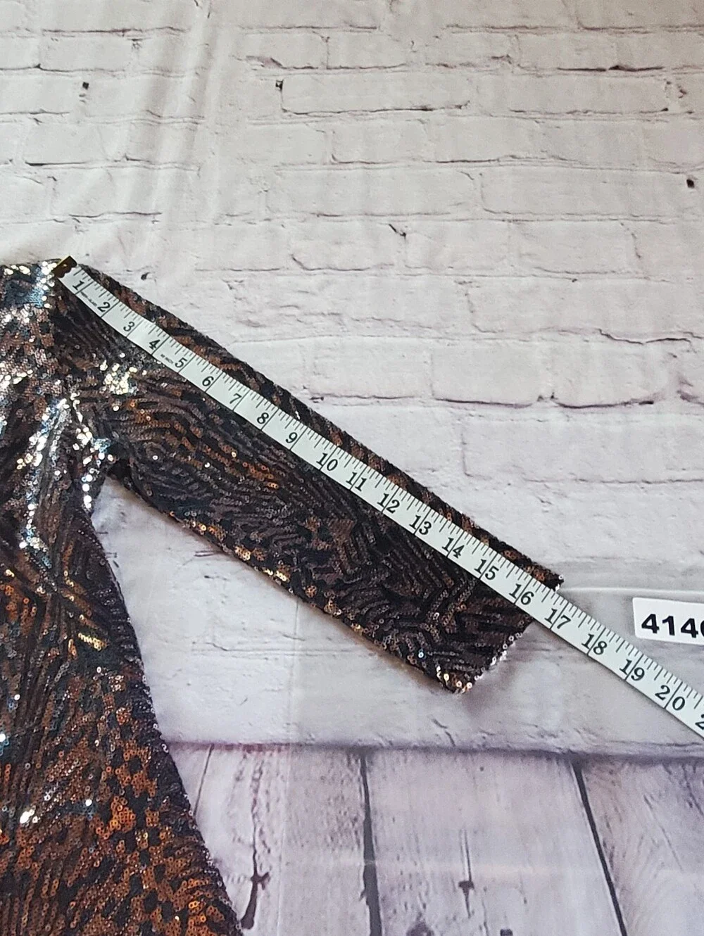 Y2K Vintage Bronze Sequin Mini Dress Open Back Glam Party Clubwear Slip-on Small